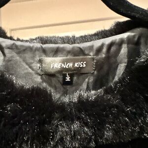 French Kiss Black Faux Fur Coat